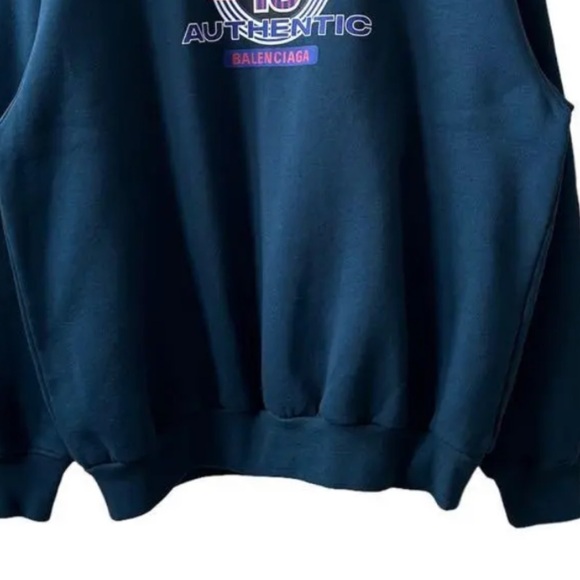 Balenciaga Authentic Navy Crewneck Sweater